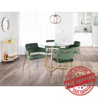 Lumisource CH-NAPOLI AUVGN2 Napoli Contemporary Chair in Gold Metal and Emerald Green Velvet - Set of 2